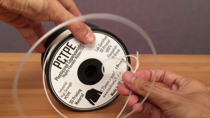 Feeding the TPE Filament to the Extruder elastomer tpe filament