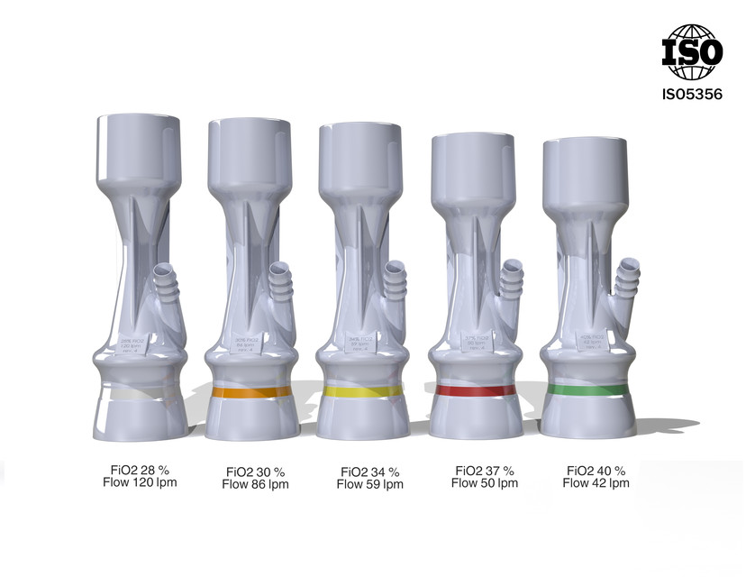 Full range of 5 respirator-free reanimation Venturi's valves